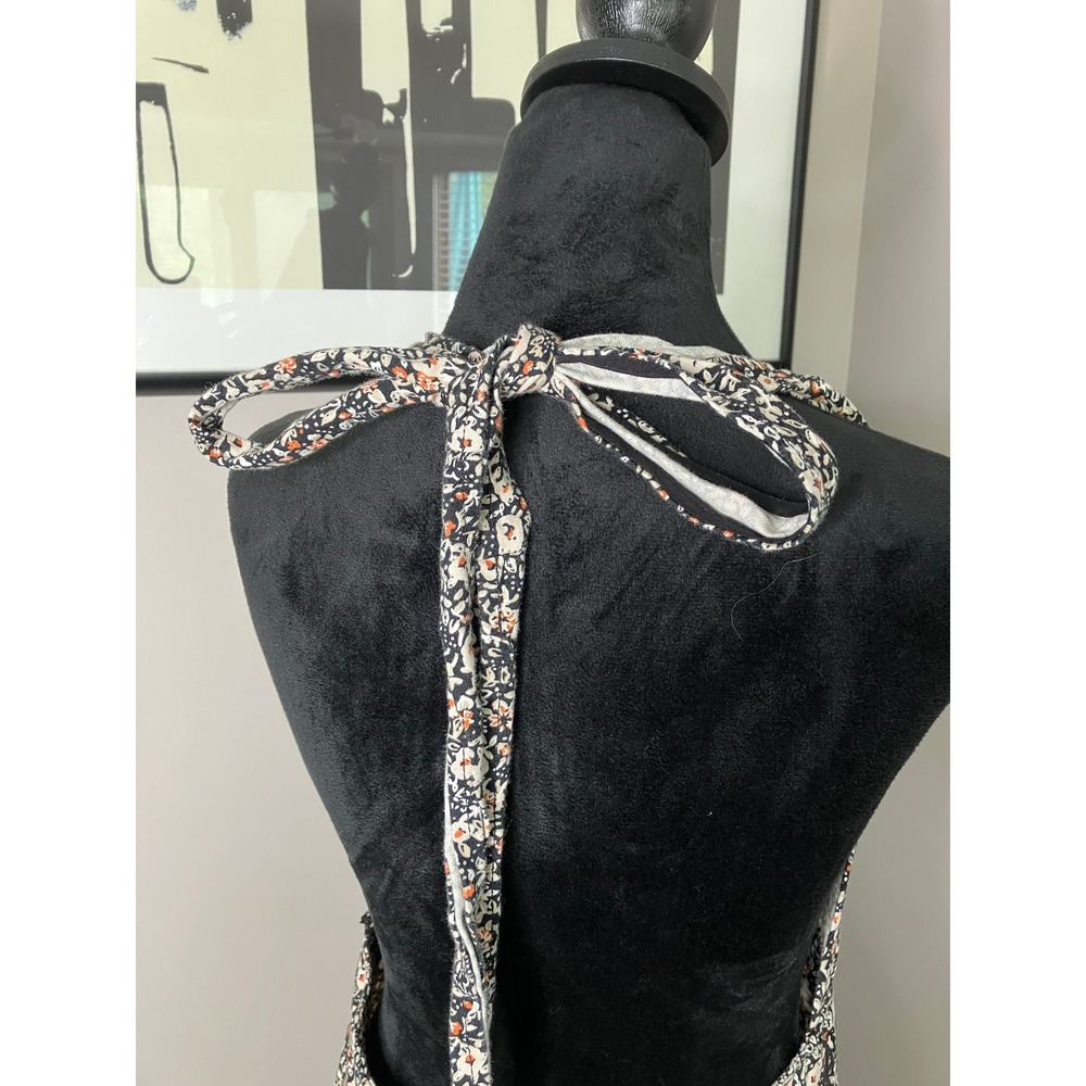 Free People Baby's Got It Denim Convertible Halter Floral Cotton Mini Dress Sz 8 - Picture 7 of 14